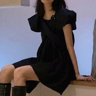 Puff-sleeve Mini Smock Dress