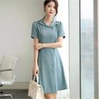 Short-sleeve Double-breasted Coatdress