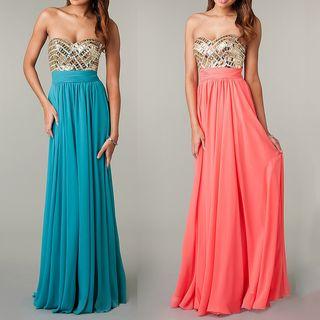 Embellished Strapless A-line Evening Gown