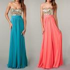 Embellished Strapless A-line Evening Gown