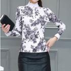 Frill Collar Floral Print Blouse