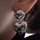Heart Rhinestone Alloy Dangle Earring Stud Earring - 1 Pair - Silver - One Size