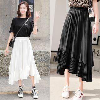 Asymmetric Midi A-line Skirt / Set