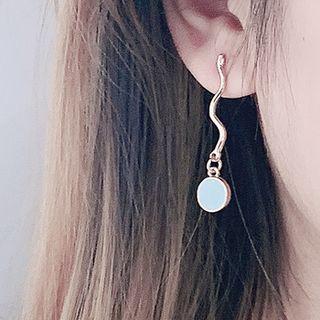 Alloy Disc Swirl Dangle Earring