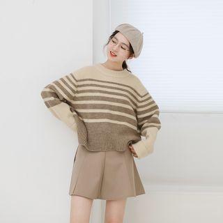 Striped Sweater / High Waist Skort