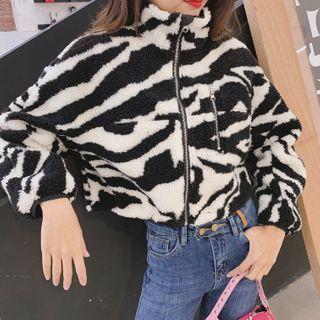 Zebra Pattern Fleece Padded Jacket