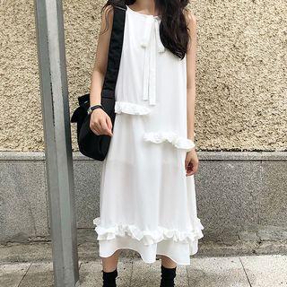 Sleeveless Ruffle Midi Dress