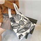 Fruit Print Tote Bag Beige - One Size