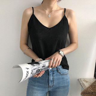 V-neck Linen Camisole Top