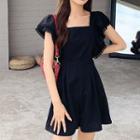 Short-sleeve Ruffled Wide-leg Romper