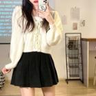 Lace Up Sweater White - One Size