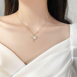 Shell Planet Pendant Necklace Necklace - Pendant - Planet - One Size