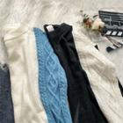 Cable-knit Two-tone Sweater