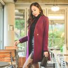 Double-breasted Wool Blend Flare Coat