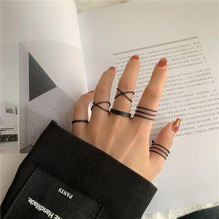 Set Of 6 : Alloy Ring (assorted Designs)