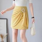 Hoop Accent Asymmetric A-line Mini Skirt