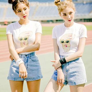 Illustrated Short Sleeve Slim-fit T-shirt