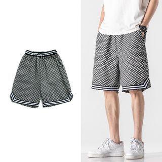 Pattern Print Wide Leg Sweatshorts