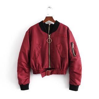Belt-waist Bomber Jacket