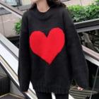 Heart Print Cardigan / Sweater