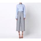 Zip Capri Wide Leg Pants