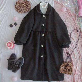 Collared Single-breasted Midi Coat 1 Pc - Coat - Black - One Size