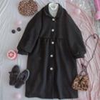 Collared Single-breasted Midi Coat 1 Pc - Coat - Black - One Size