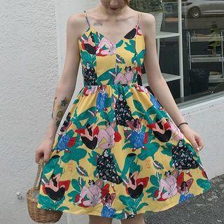 Print Spaghetti-strap Sundress