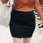 Shirred-panel Mini Skirt