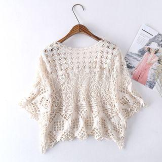 Short-sleeve Crochet Crop Top