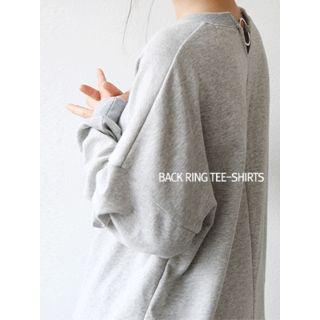 Hoop-accent Layered-hem Pullover