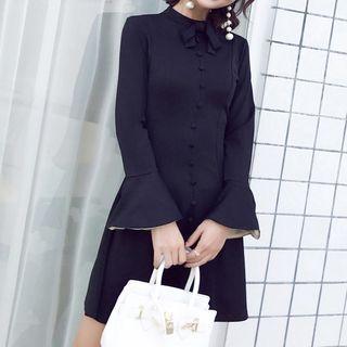 Bell-sleeve A-line Mini Dress
