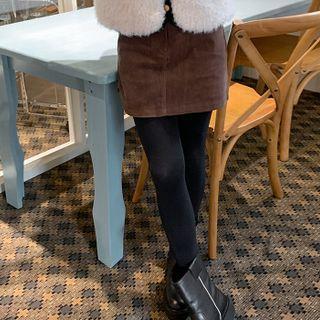 Zip-fly Velvet Miniskirt