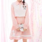 Cat Print Mock Two-piece Polo Dress