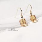 Faux Crystal Cube Dangle Earring 1 Pair - Gold - One Size