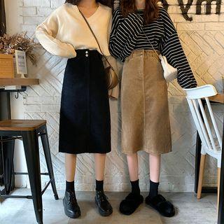 Corduroy Midi A-line Dress