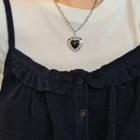 Heart Pendant Chain Necklace Black - One Size