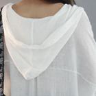 Hooded Dolman-sleeve Linen Blend Maxi Dress