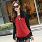 Long-sleeve Embossed Top