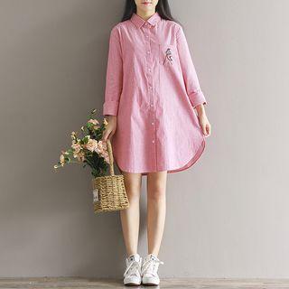Embroidered Back Shirtdress