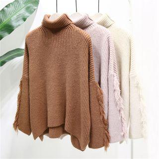 Turtleneck Fringe Sweater