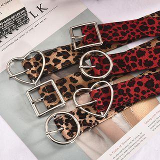 Leopard Print Faux Leather Belt