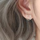 925 Sterling Silver Cat Earring As Shown In Figure - One Size