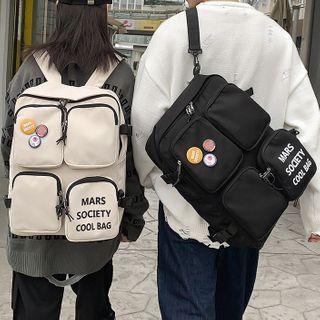 Multi-section Lettering Backpack