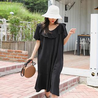 Flounced H-line Midi Dress