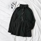Long-sleeve Cargo Shirt / Mini Pleated Skirt