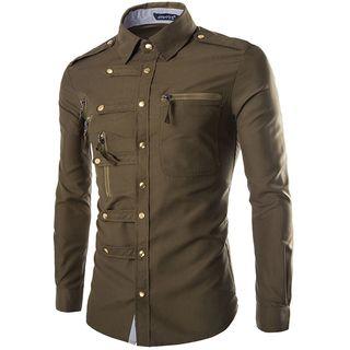 Long-sleeve Zip-detail Shirt