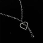 Pixelated Pendant Stainless Steel Necklace Silver - One Size