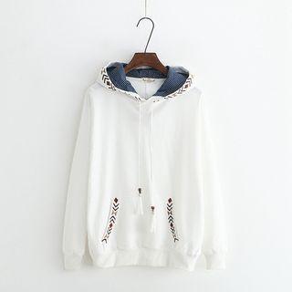 Tasseled Embroidered Hoodie