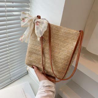 Ribbon Woven Tote Bag
